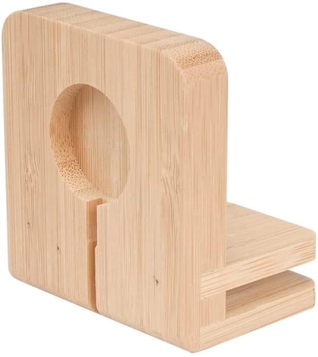 Bamboo Charging Station: Multi Device Organizer with Apple Watch Adapter