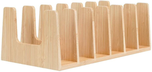 Bamboo Pot Lid Organizer: Kitchen Cabinet &amp; Countertop Storage