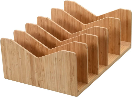 MobileVision Bamboo Purse and Wallet Organizer, Shelf Dividers for Closet or Dresser Organization and Storage, 5 dividers
