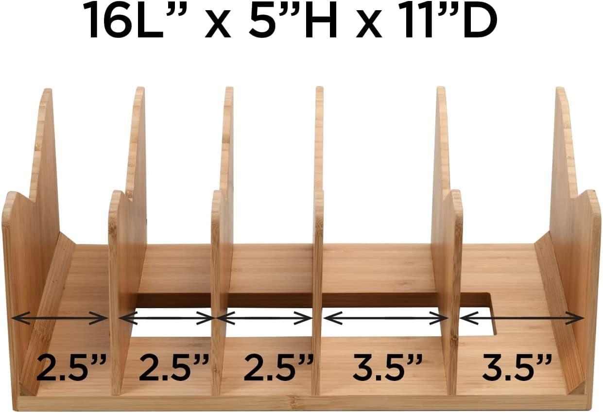 MobileVision Bamboo Purse and Wallet Organizer, Shelf Dividers for Closet or Dresser Organization and Storage, 5 dividers