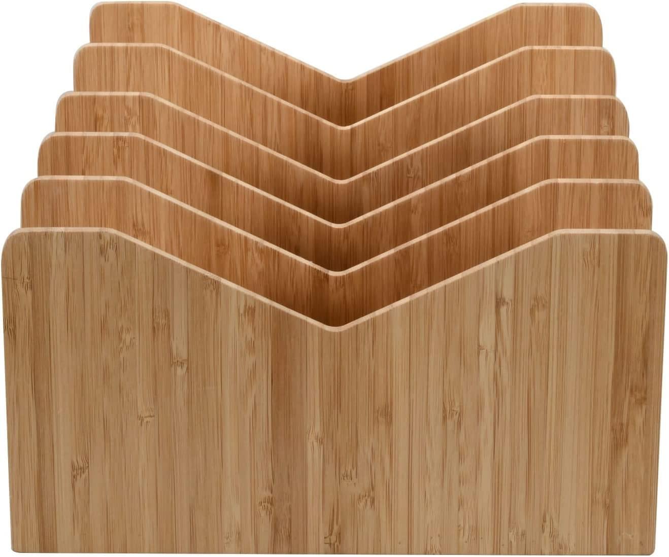MobileVision Bamboo Purse and Wallet Organizer, Shelf Dividers for Closet or Dresser Organization and Storage, 5 dividers