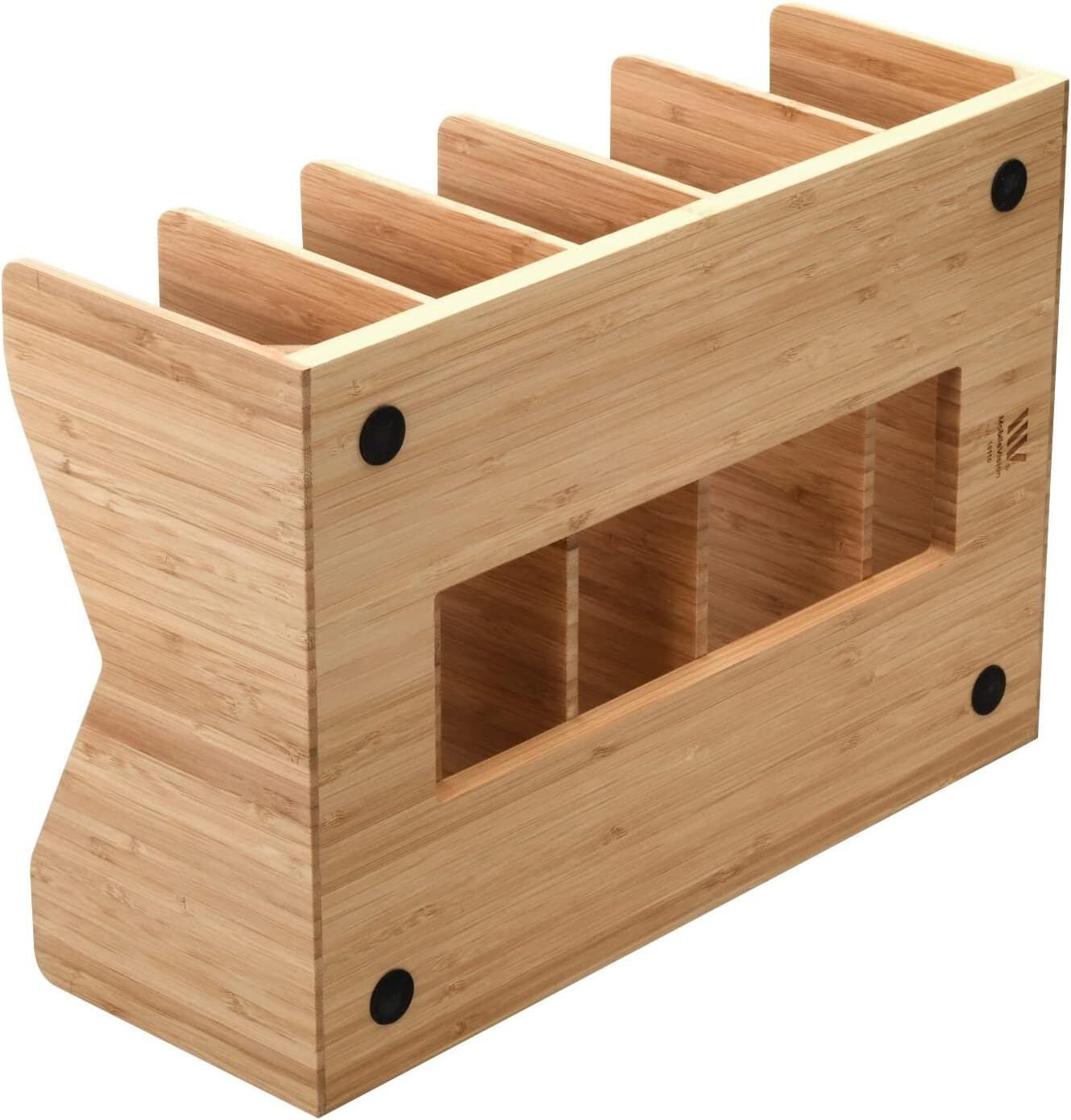 MobileVision Bamboo Purse and Wallet Organizer, Shelf Dividers for Closet or Dresser Organization and Storage, 5 dividers