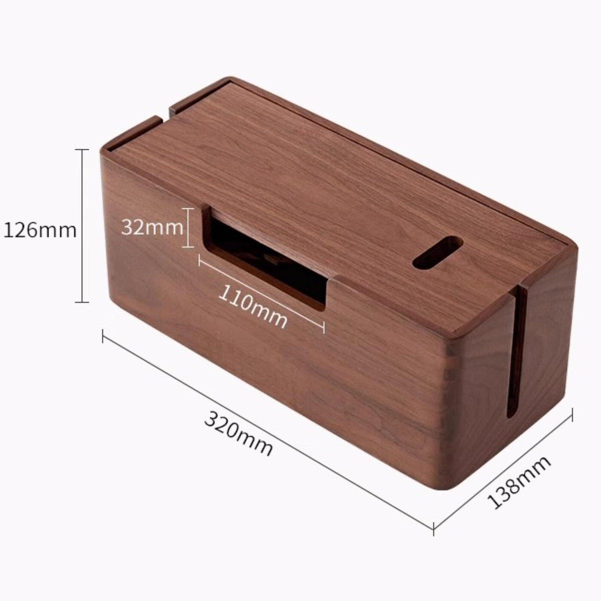 Personalized Walnut Desk Wire Organizer, Wire Storage Box,Desk Decor, Desk Power Cord Storage Box, Housewarming Gift For First Home,Decorate.