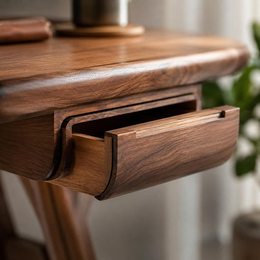 Hidden Wooden Desk Drawer, Under Desk Storage, Minimalist Office Organizer, Bamboo Workspace Solution