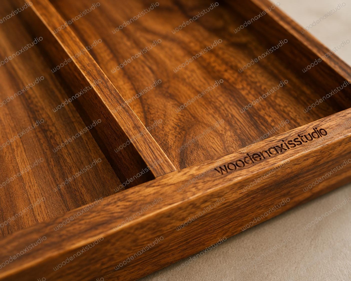 Acacia Wood Expandable Drawer Organizer, 7 Compartment Cutlery Tray, Adjustable Kitchen Storage